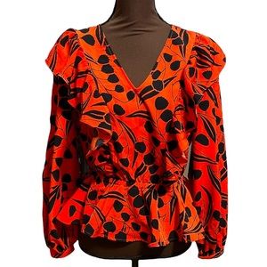 Who What Wear brand peplum ruffle shirt size small